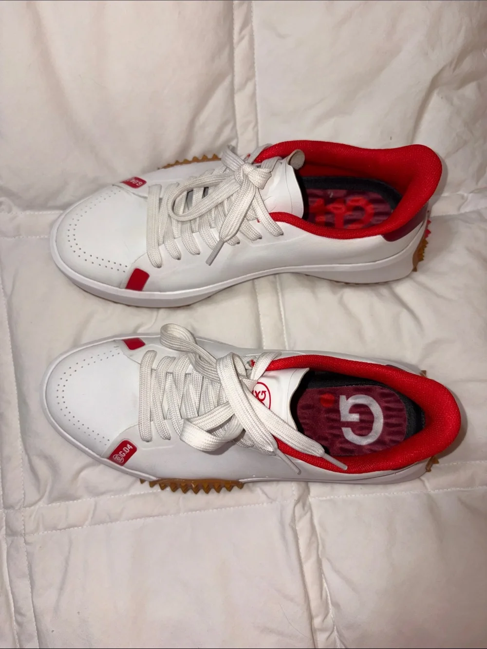 G/FORE G.112 Kiltie Spikeless Golf Shoes GLF00022-SNO Snow/Red Sz 7.5